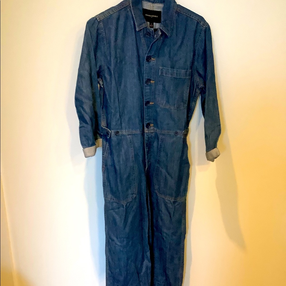 Denim utility jumpsuit